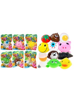 Ja-Ru JA-RU SPLAT Ball Sticky & Stretchy (Pack of 6 Assorted) Sensory Stress Relief Toy, Party Favor Pinata Filler.5303-6p  - Image 1