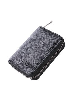 Kuber Industries Kuber Industries Wallet for Women/Men | Card Holder for Men & Women | Leather Wallet for ID, Visiting Card, Business Card, ATM Card Holder | Slim Wallet | Zipper Closure, Black  - Image 1