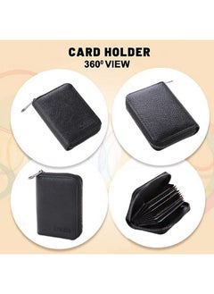 Kuber Industries Kuber Industries Wallet for Women/Men | Card Holder for Men & Women | Leather Wallet for ID, Visiting Card, Business Card, ATM Card Holder | Slim Wallet | Zipper Closure, Black  - Image 5