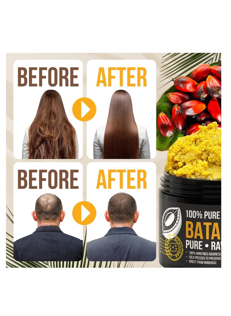Vie Naturelle - 100% Pure Batana Oil from Honduras - Organic Raw Unrefined Hair Growth Oil - Natural Moisturizer for Skin and Hair - Cold Pressed Traditional Honduran Palm Nut Oil - Image 1