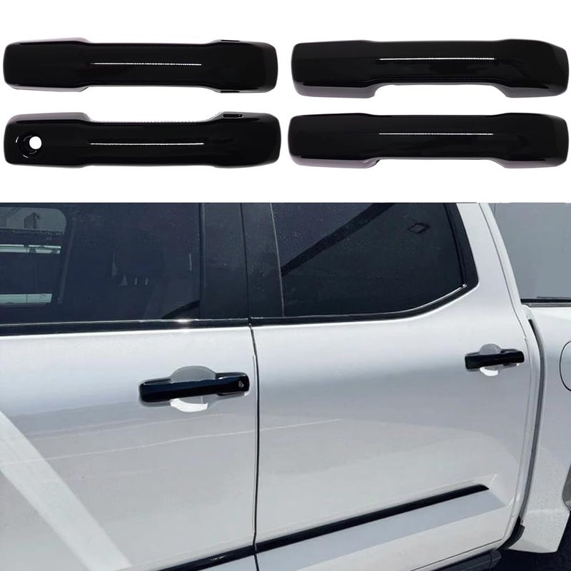 Kolya Compatible with 2025 Toyota 4Runner Accessories Door Handle Cover for 2022 2023 2024 2025 Tundra Accessories for 2024 2025 Tacoma Accessories Glossy Black with Smart Keyhole - Image 2