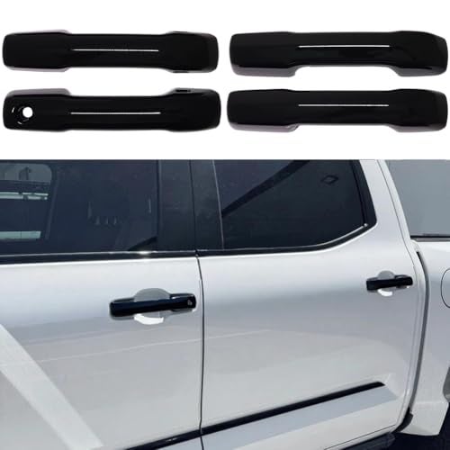 Kolya Compatible with 2025 Toyota 4Runner Accessories Door Handle Cover for 2022 2023 2024 2025 Tundra Accessories for 2024 2025 Tacoma Accessories Glossy Black with Smart Keyhole - Image 1