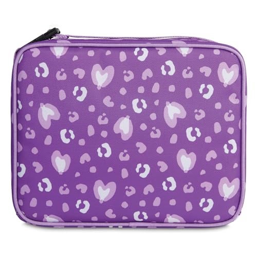 PackIt Freezable Classic Lunch Box, Leopard Hearts Purple, Built with ECOFREEZE Technology, Reusable, Zip Closure With Zip Front Pocket and Buckle Handle, Designed for Fresh Lunch On the Go - Image 4