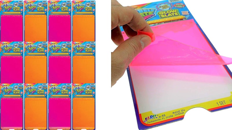 JaRu Neon Scribble Slate Magic Board 12 Units in Bulk by JARU Writing Tablet for Toddlers and Kids Party Pack of Magic Slate Pad Kids Scribble Pads Toy Party Favor Toys 4812A 12 Units - Image 2