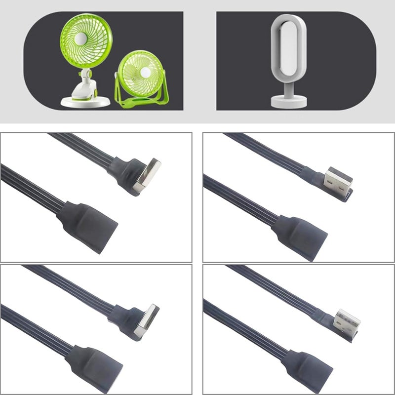 USB 2.0 Male to Female Short Cable 90Degree Angled for Efficient Charging and Data Transmission in Tight Space Printer USB Extension - Image 2