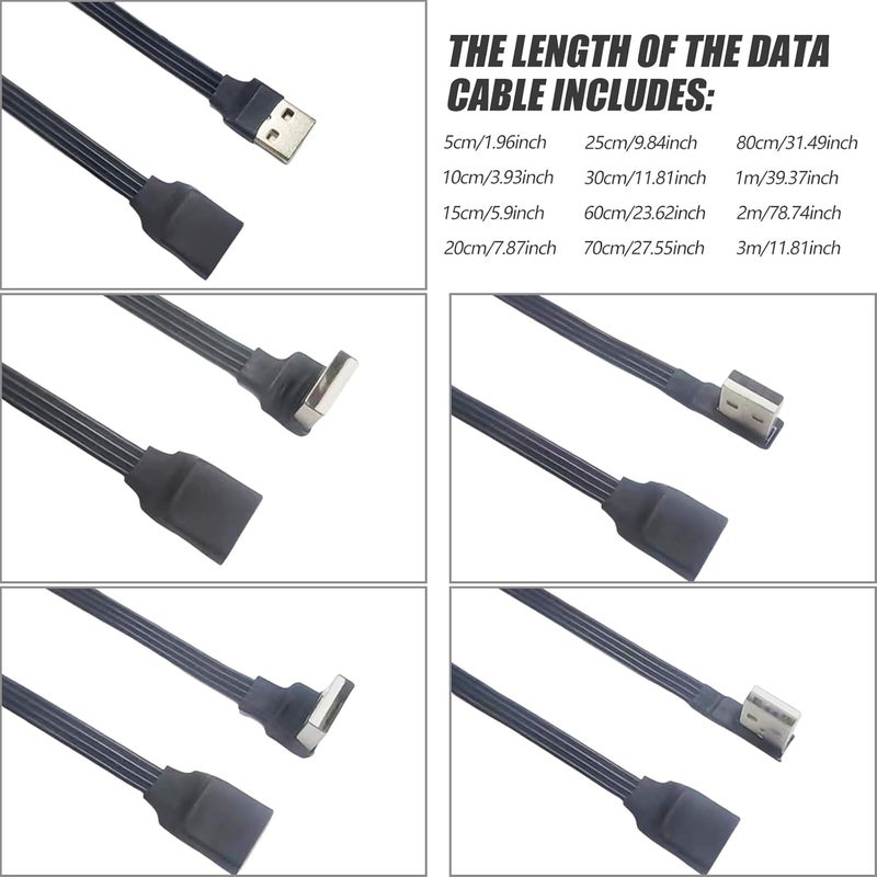 USB 2.0 Male to Female Short Cable 90Degree Angled for Efficient Charging and Data Transmission in Tight Space Printer USB Extension - Image 4