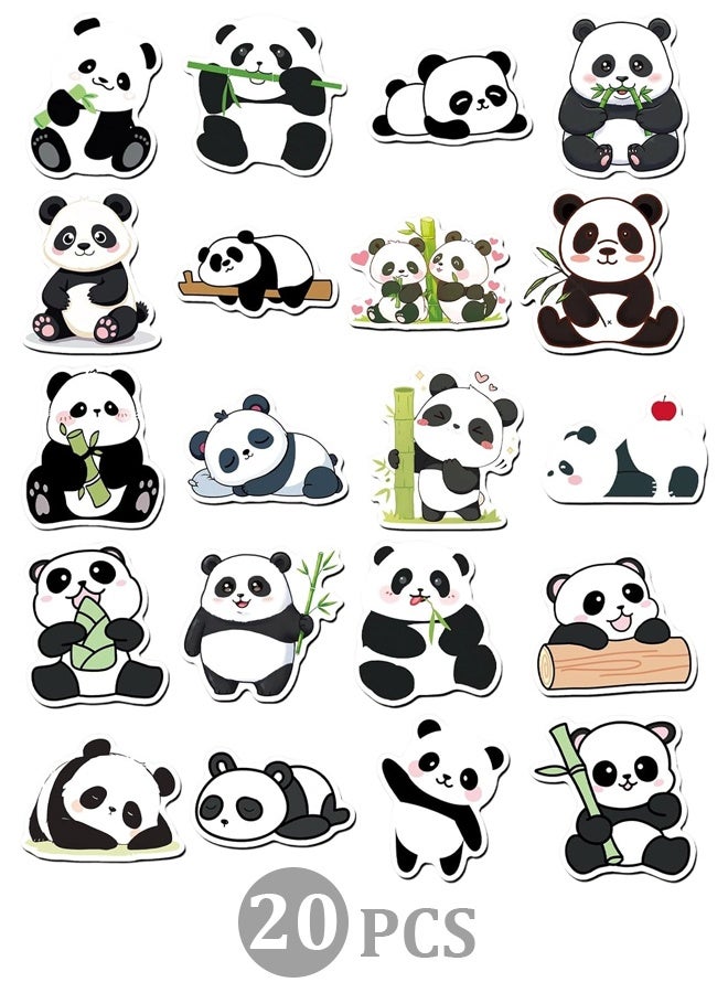 20 Pcs Multipurpose Cute Panda Decorative Fridge Magnets, Eco-Friendly ABS Strong Neodymium Magnet Ornaments, Magnet Accessories for Kids and Adults, Fit for Fridge, Computer, Luggage and Skateboard, Panda - Image 1