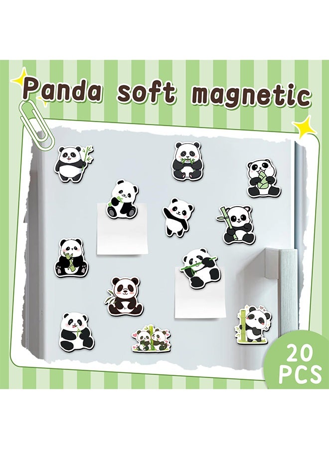 20 Pcs Multipurpose Cute Panda Decorative Fridge Magnets, Eco-Friendly ABS Strong Neodymium Magnet Ornaments, Magnet Accessories for Kids and Adults, Fit for Fridge, Computer, Luggage and Skateboard, Panda - Image 3