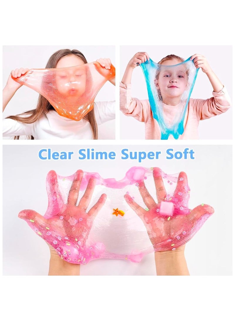 Crystal Clear Slime Kit 5 Pack, Blue Ocean Party Toy to Slime, Super Soft and Non-Sticky, Rich Colors Stress Relief Toy Birthday Gift Slime Party Favors for Girls and Boys - Image 4