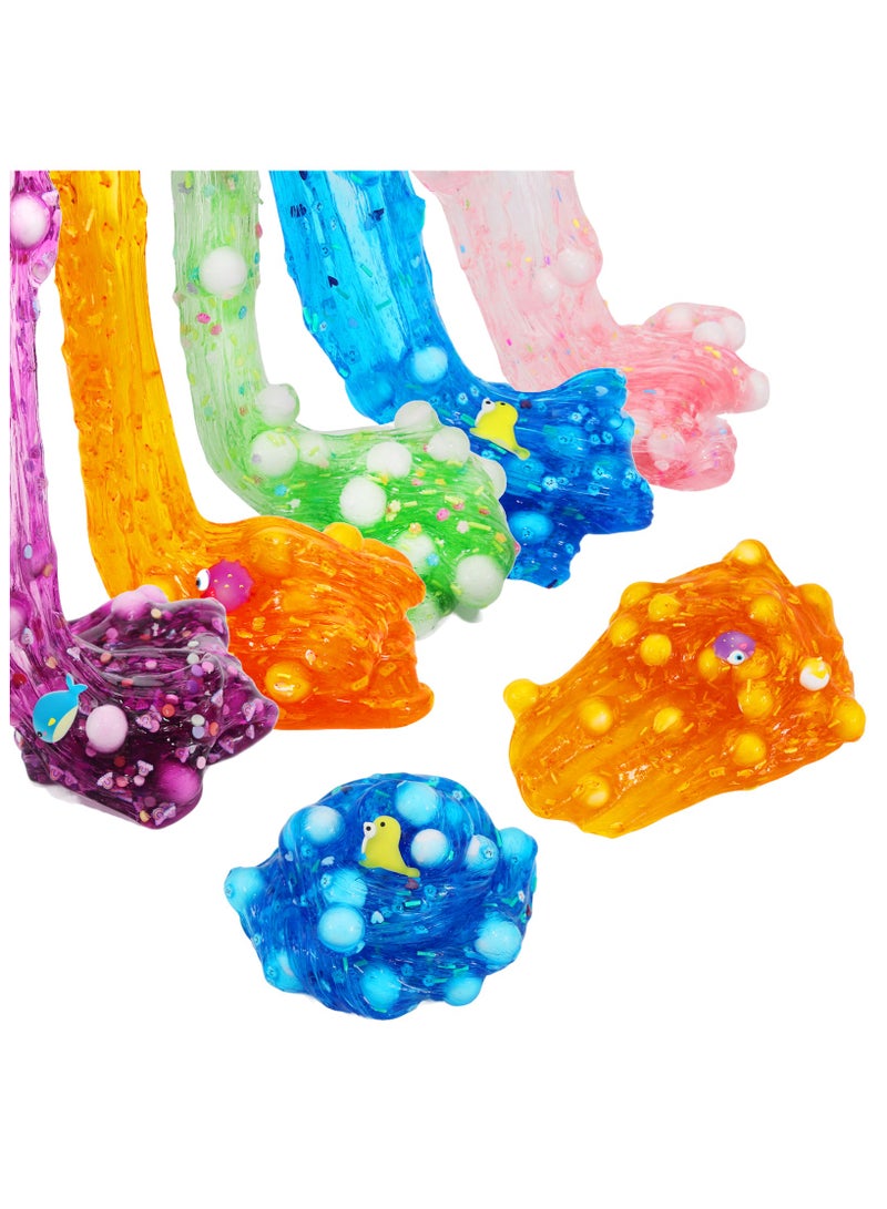 Crystal Clear Slime Kit 5 Pack, Blue Ocean Party Toy to Slime, Super Soft and Non-Sticky, Rich Colors Stress Relief Toy Birthday Gift Slime Party Favors for Girls and Boys - Image 3