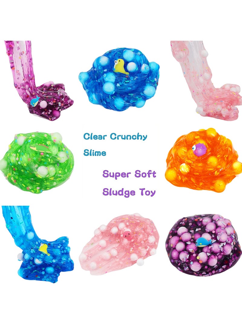 Crystal Clear Slime Kit 5 Pack, Blue Ocean Party Toy to Slime, Super Soft and Non-Sticky, Rich Colors Stress Relief Toy Birthday Gift Slime Party Favors for Girls and Boys - Image 2