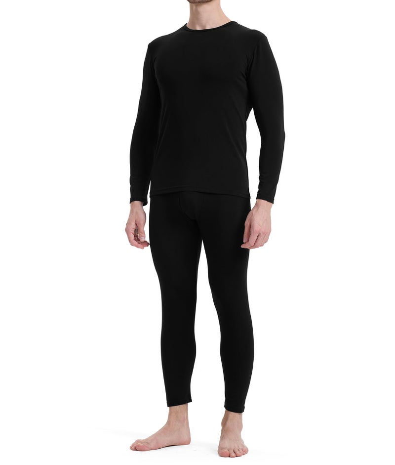 BAMBOO COOL BlazeBoo Men's Thermal Underwear with Soft Fleece Lined Base Layer Cold Weather Top Bottom Gift Set - Image 1