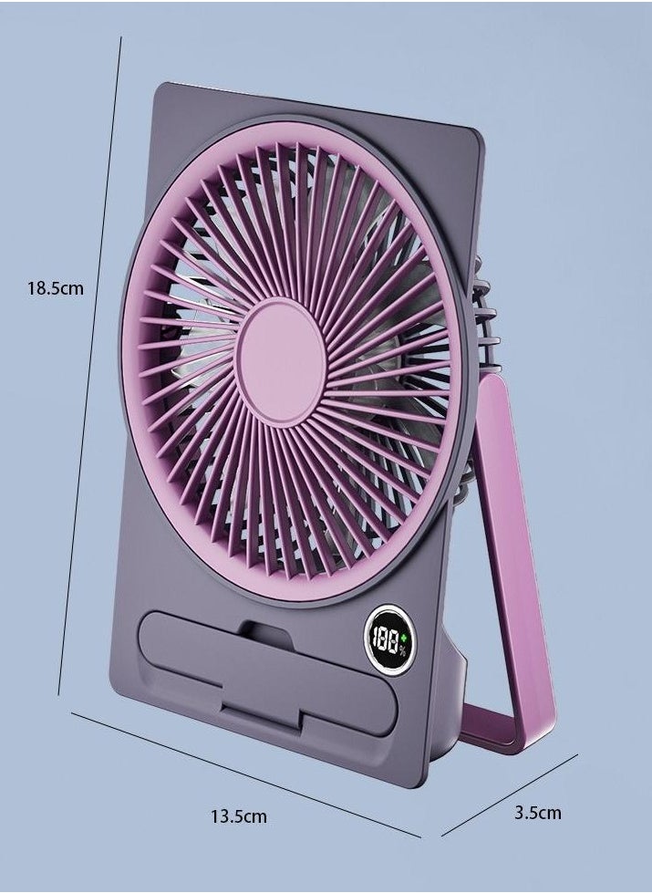 Desk Fan with 6 - Speed Settings | USB - C Rechargeable | Phone Stand | Ultra - Thin Design