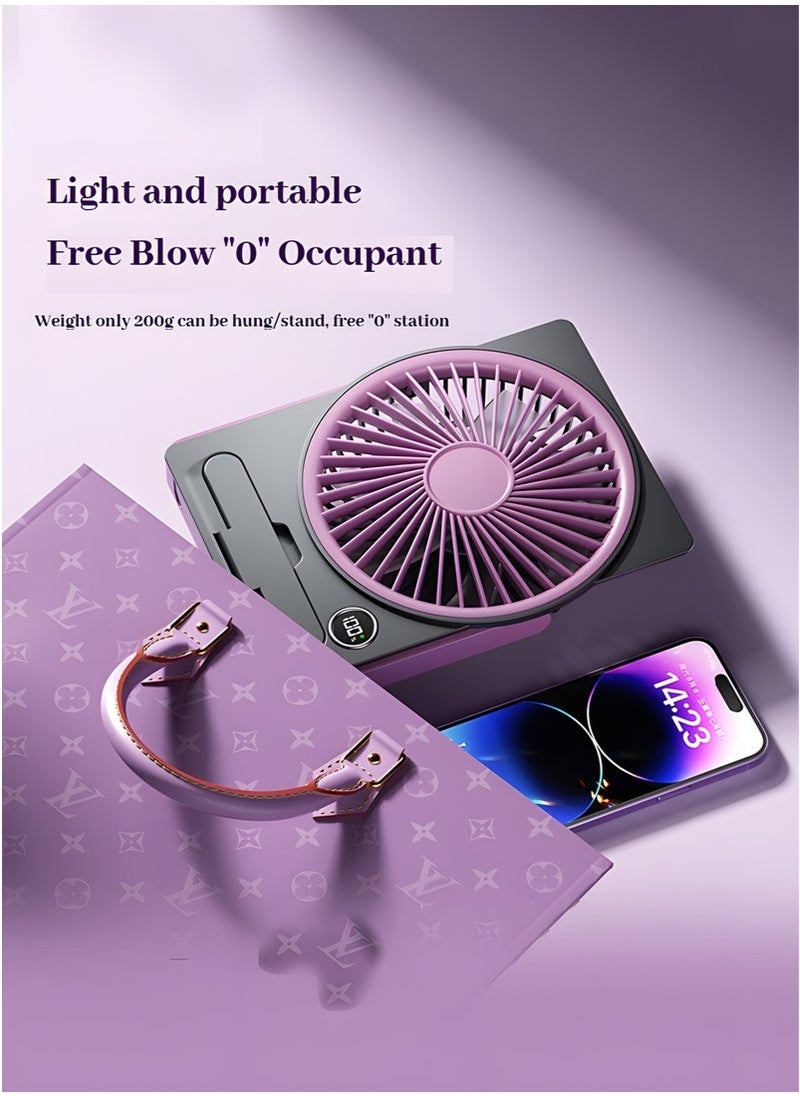 Desk Fan with 6 - Speed Settings | USB - C Rechargeable | Phone Stand | Ultra - Thin Design