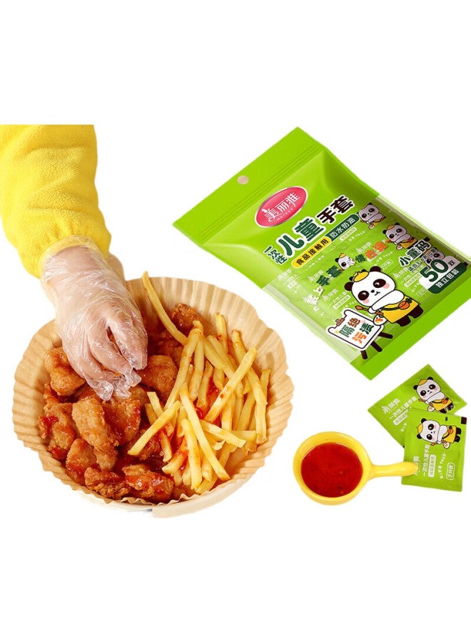Maryya Meili Ya Children'S Disposable Gloves, Food-Grade, 100 Pairs, Individually Wrapped, Thickened, For 3-6 Year Old Kids, Toddlers, And Babies - Image 1