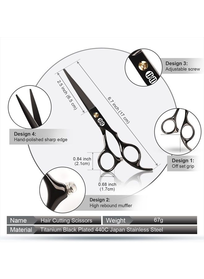 CIICII Hair Cutting Scissors Shears Kit, CIICII Professional Hairdressing Scissors Set (Hair Beard Trimming Shaping Grooming Thinning Shears) for Men Women Pets Home Salon Barber Cutting Kit - Image 2