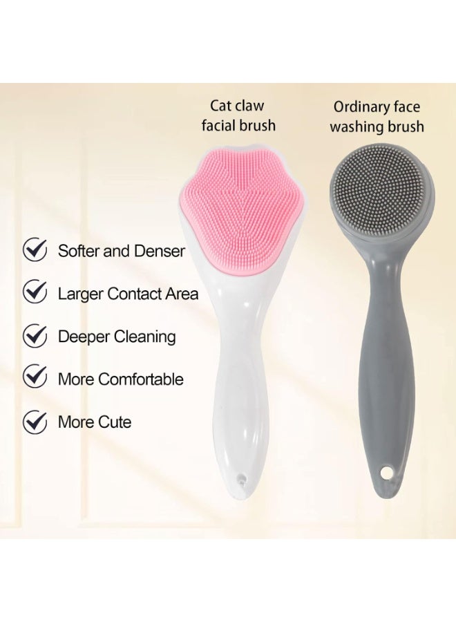 Silicone Face Scrubber Exfoliating Brush, 2 Pack Manual Handheld Facial Cleansing Brush Blackhead Scrubber, Soft Bristles Waterproof for Face Skincare - Image 5