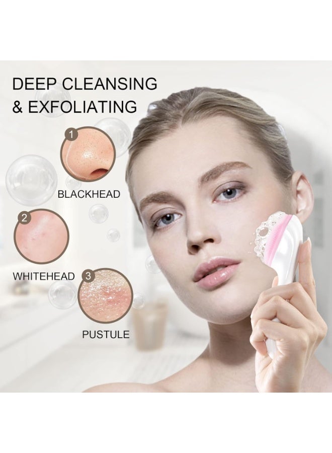 Silicone Face Scrubber Exfoliating Brush, 2 Pack Manual Handheld Facial Cleansing Brush Blackhead Scrubber, Soft Bristles Waterproof for Face Skincare - Image 2