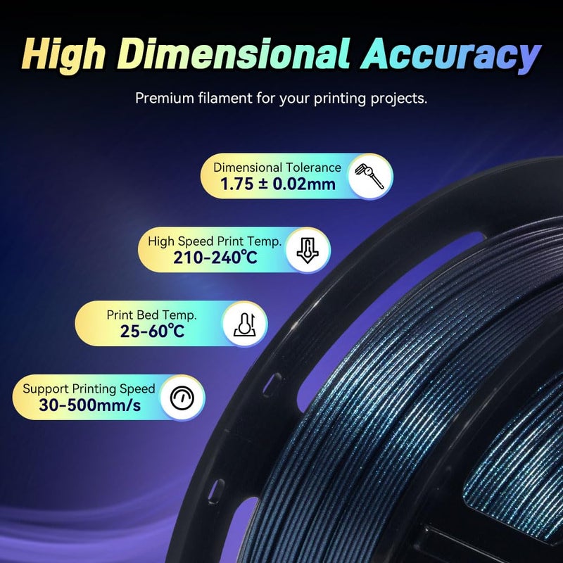 FLASHFORGE Chameleon Gradient Rapid PLA Filament Yellow & Green, High Flow Speedy Filament 1.75mm Max 500mm/s Fast Printing, Displays Shimmering Effects from Various Angles and Light - Image 5