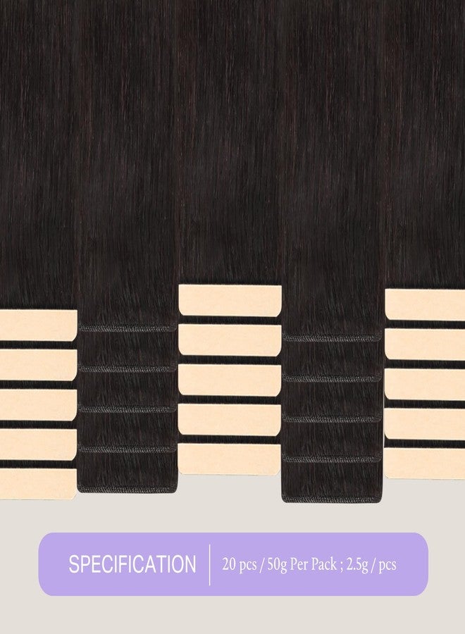 DOORES Genius Tape in Extensions Real Human Hair, Dark Brown 20 Inch 50g 20pcs, Seamless Invisible Edge Hand Tied Tape in Extensions Long Straight - Image 5