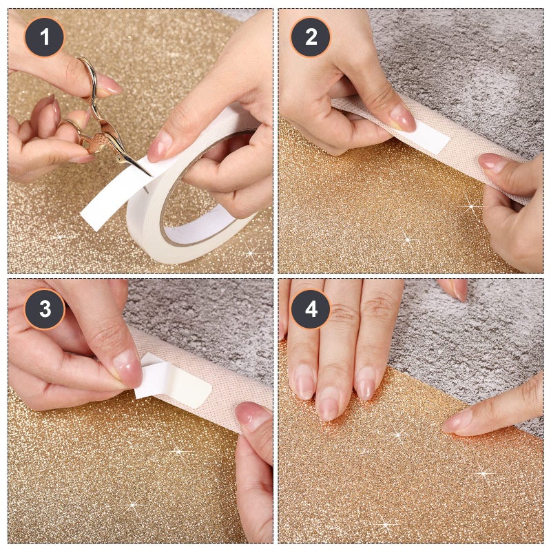 Tatuo Carpet Runner Runway Rug 55 GSM Thickness with Carpet Tape for Prom Wedding Halloween Christmas Outdoor Indoor Hallway Party Rug(2.46 x 30 Feet,Glitter Champagne) - Image 2