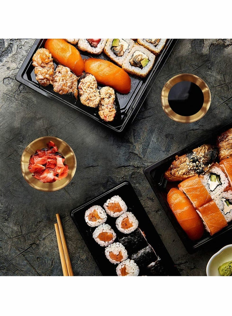 Premium Stainless Steel Sauce Dish Set, Seasoning Bowls for Sushi, Metal Ramekins, Mini Appetizer Plates, Individual Condiment Cups, 2.3OZ, 6 Pieces in Gold - Image 5