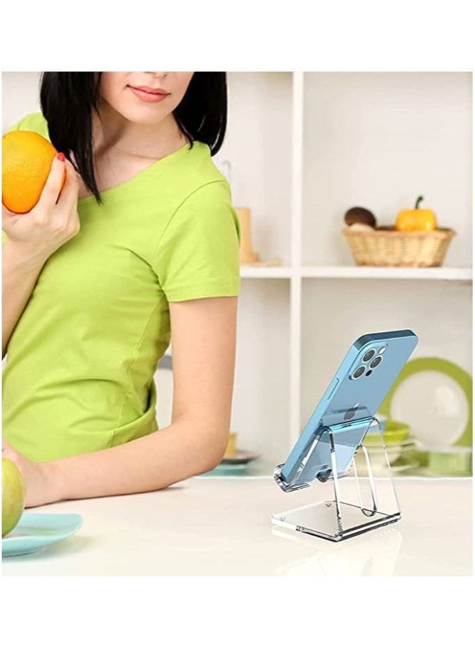 Acrylic Cell Phone Stand, Portable Phone Holder, Clear Phone Stand for Desk, Compatible with Phone 12 Pro Max Mini 11 Xr 8 Plus SE, Switch, Android Smartphone, Pad, Desk Accessories  - Image 5
