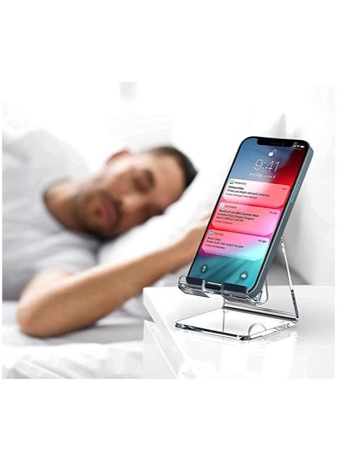 Acrylic Cell Phone Stand, Portable Phone Holder, Clear Phone Stand for Desk, Compatible with Phone 12 Pro Max Mini 11 Xr 8 Plus SE, Switch, Android Smartphone, Pad, Desk Accessories  - Image 4