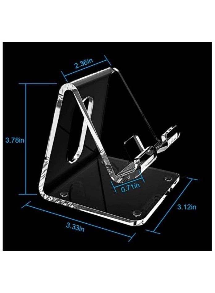 Acrylic Cell Phone Stand, Portable Phone Holder, Clear Phone Stand for Desk, Compatible with Phone 12 Pro Max Mini 11 Xr 8 Plus SE, Switch, Android Smartphone, Pad, Desk Accessories  - Image 3