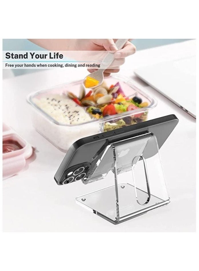 Acrylic Cell Phone Stand, Portable Phone Holder, Clear Phone Stand for Desk, Compatible with Phone 12 Pro Max Mini 11 Xr 8 Plus SE, Switch, Android Smartphone, Pad, Desk Accessories  - Image 2