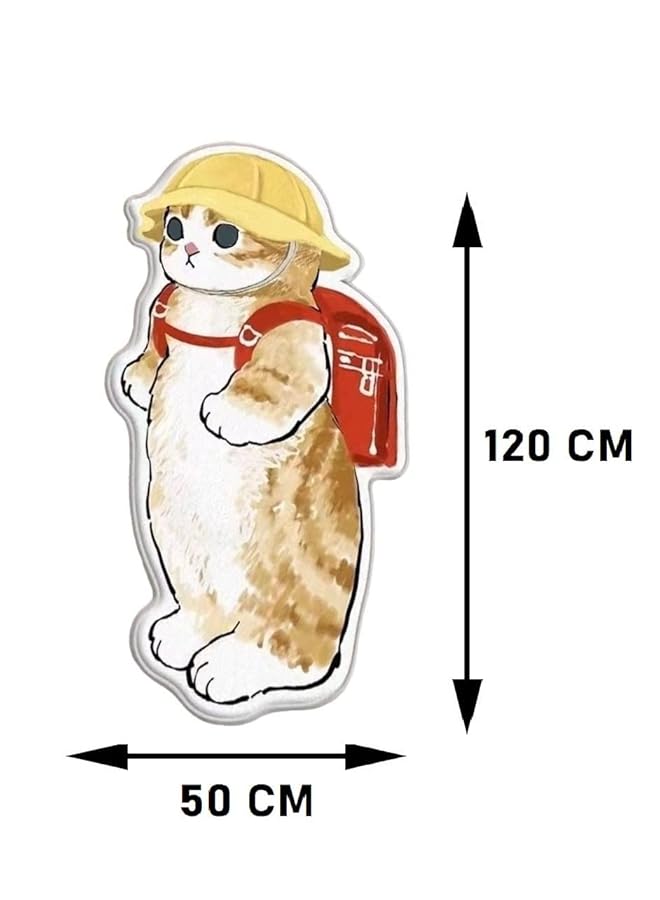 erorex Cute Cat Shaped Rug Anti Slip Bedroom Rug Soft Microfiber Entry Door Mat For Living Room Kids Room Bedroom Bathroom Kitchen Home Decor 120 Cm X 50 Cm - Image 2