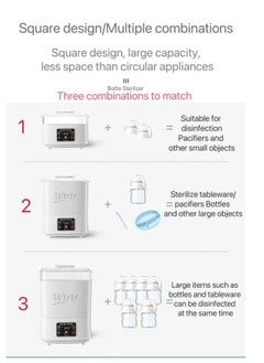 Wtrtr Wtrtr Baby Bottle Sterilizer, Electric Steam Bottle Sterilizer and Dryer, 4-in-1 Baby Bottle Sanitizer Universal Fit for All Baby Items Accessories, white  - Image 5