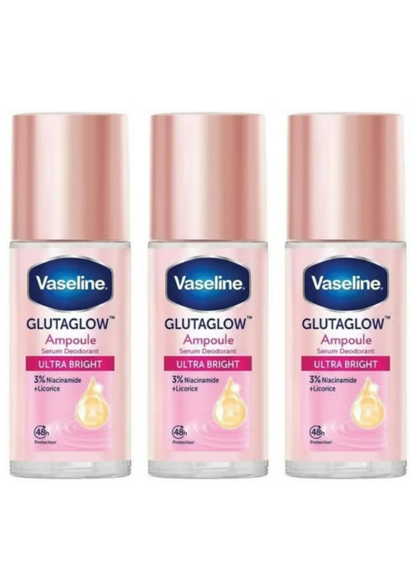 Vaseline Glutaglow Ultra Bright Ampoule Serum Deodorant 45 ML 3 Pcs  - Image 1