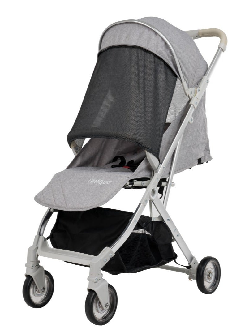 Uniqoo 4 Grey - Urban Stroller With Protective Shield - Image 4