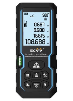ECVV جهاز تحديد المدى ECVV، مقياس المسافة، مقبض محمول، أداة قياس ليزر رقمية، شريط قياس حجم المنطقة مع مستوى الفقاعات وشاشة LCD ذات 4 خطوط  - Image 1