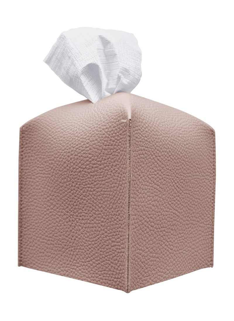 SYOSI - Square Tissue Box Cover, Modern PU Leather Square Tissue Box Holder Decorative Holder - Image 1
