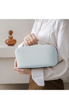 OUYoo Large Capacity Travel Cosmetic Bag, Multifunction Organizer Storage Bag, Leather Waterproof Bag, Makeup Bag with Handle and Dividers, Skincare Dispenser, Toiletry Bag for Women  - Image 5