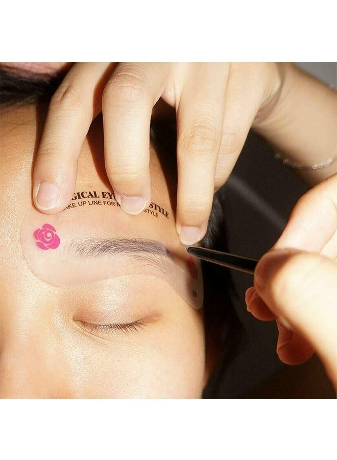 48pcs Eyebrow Shaping Stencils Reusable Washable Eyebrow Template Kit Professional Precision Eyebrow Grooming Tools for DIY Home Salon Makeup Beginners Experts - Image 2