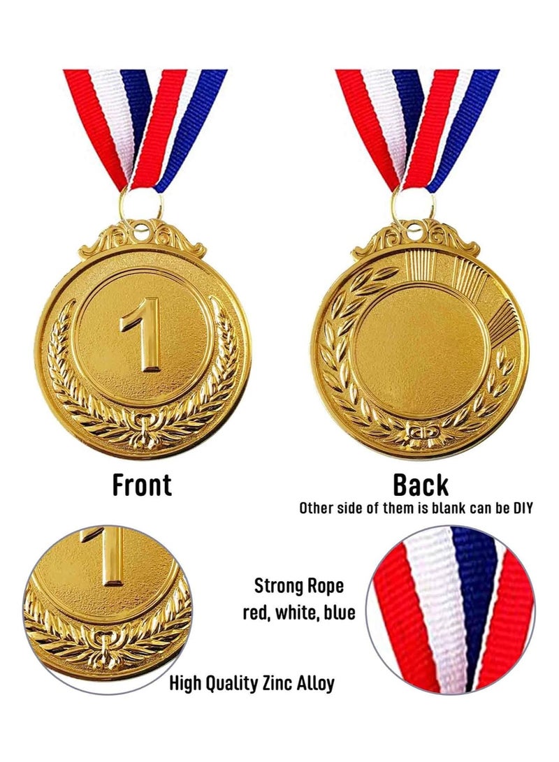 DELGREEN Gold Silver Bronze Award Medals,12 pcs Metal Winner Medals with Neck Ribbon,1st,2nd,3rd Prize, Medals for Sports, Games Competitions,2inch - Image 5