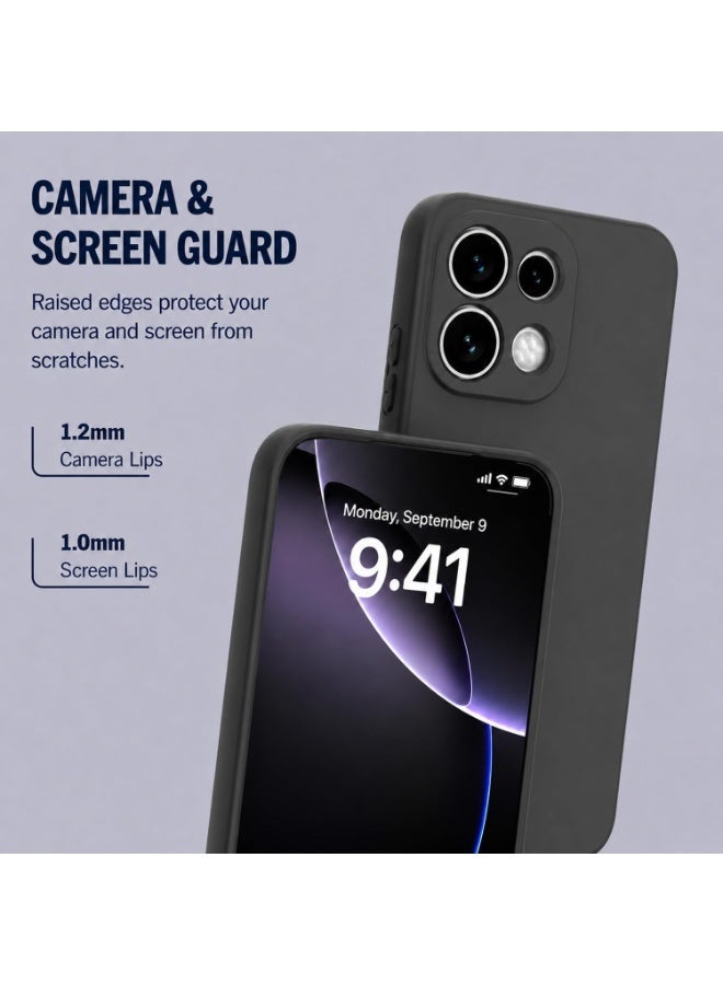 بورتوني جراب Oppo Reno 16 من السيليكون السائل - غطاء فائق النحافة ومقاوم للصدمات مزود ببطانة من الألياف الدقيقة (مايكروفايبر) - جراب حماية مرن وناعم الملمس لهاتف Oppo Reno 16 5G - Image 2