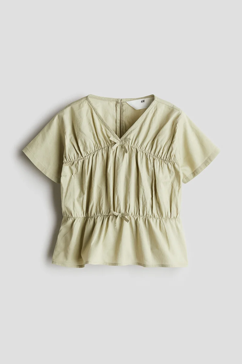 اتش اند ام Peplum cotton blouse