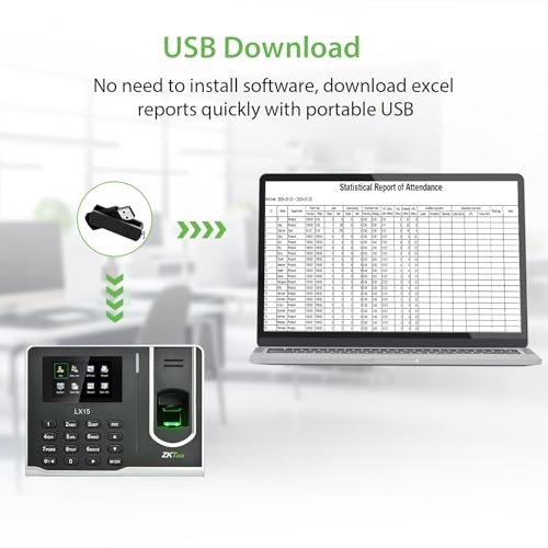ZKTeco LX15 Biometric Fingerprint Attendance Device | 2.8" TFT Display | USB Data Download & No Monthly Fees | Ideal for Small Offices and Retail Environments - Image 3