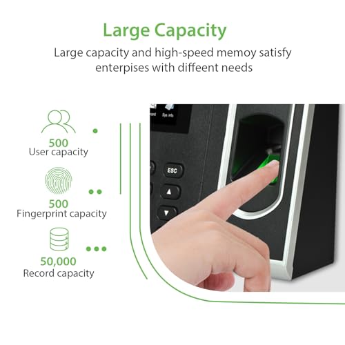 ZKTeco LX15 Biometric Fingerprint Attendance Device | 2.8" TFT Display | USB Data Download & No Monthly Fees | Ideal for Small Offices and Retail Environments - Image 4