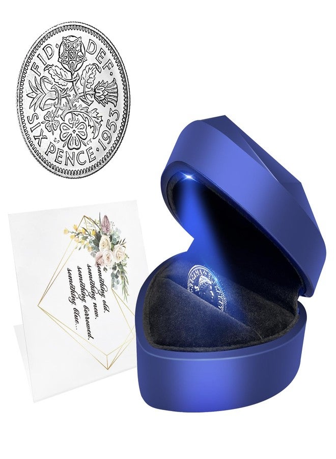 ROTEL Blue Sixpence Coin Wedding Gift Box for Bride, Mother of The Bride, Wedding Shoe - Image 1