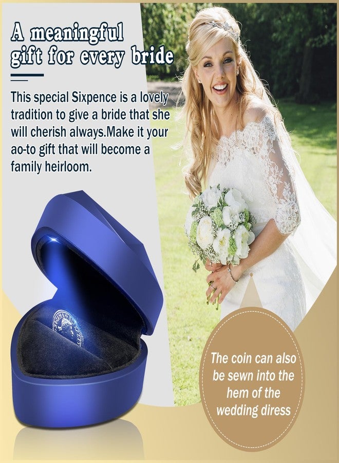 ROTEL Blue Sixpence Coin Wedding Gift Box for Bride, Mother of The Bride, Wedding Shoe - Image 5