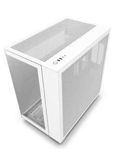 NZXT NZXT H9 Flow Dual-Chamber Mid-Tower ATX Gaming PC Case, High-Airflow Top Panel, Temp Glass Front & Side, Up to 360mm Radiator & 10x 120mm Fans Support, USB 3.2 Type-C & A Ports, White | CM-H91FW-01  - Image 3