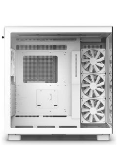 NZXT NZXT H9 Flow Dual-Chamber Mid-Tower ATX Gaming PC Case, High-Airflow Top Panel, Temp Glass Front & Side, Up to 360mm Radiator & 10x 120mm Fans Support, USB 3.2 Type-C & A Ports, White | CM-H91FW-01  - Image 5