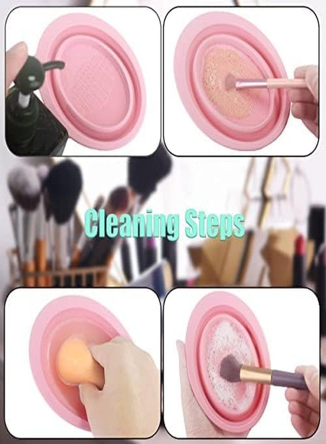 ODMART Makeup Brush Cleaning bowl, Silicone Makeup Brush Cleaning Mat, Cosmetic Cleaner, Foldable Cleaning Pad, Suitable for Makeup, Makeup Sponge, Powder Puff - Image 4
