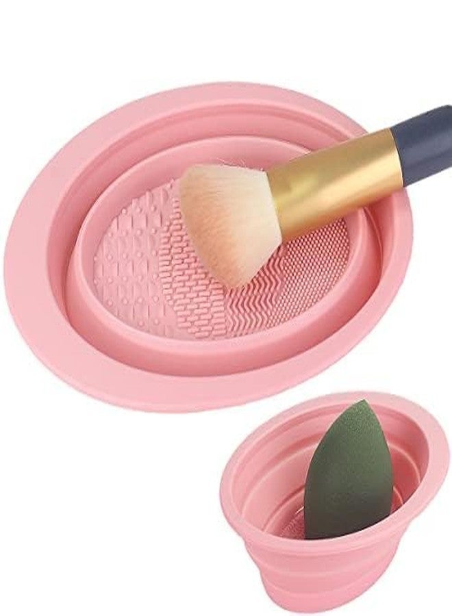 ODMART Makeup Brush Cleaning bowl, Silicone Makeup Brush Cleaning Mat, Cosmetic Cleaner, Foldable Cleaning Pad, Suitable for Makeup, Makeup Sponge, Powder Puff - Image 1