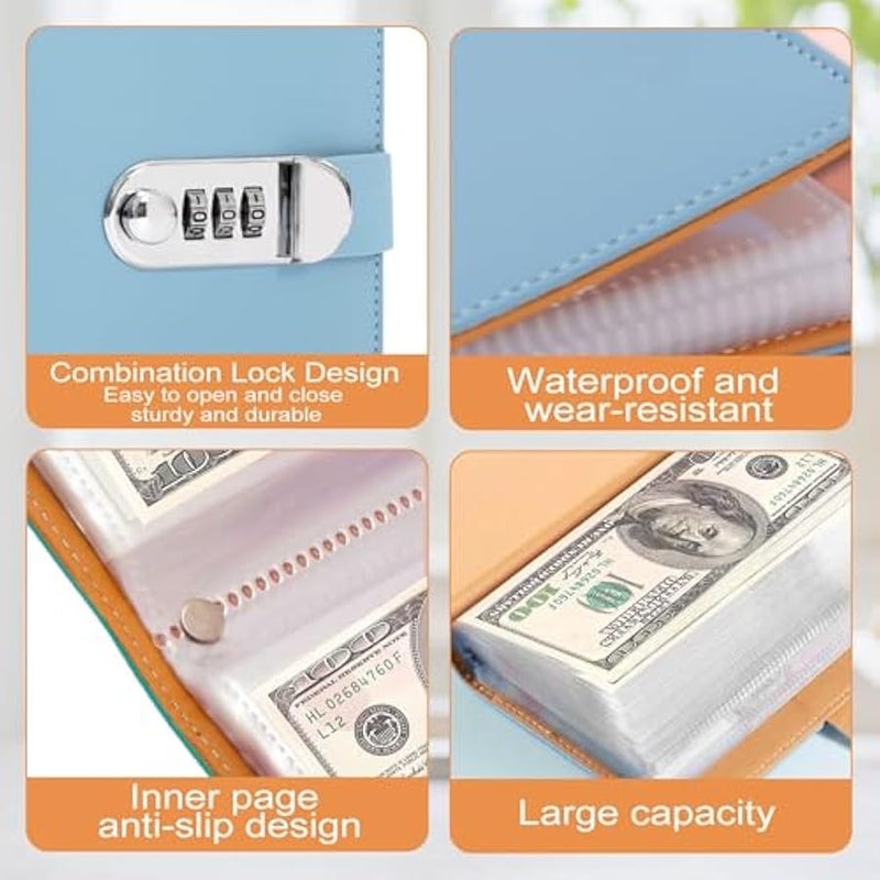 SUSOYAOCHEN 100 Envelope Challenge Binder with Lock, Savings Challenges Book with Envelopes,Envelopes Money Saving Challenge Savings Binder Successfully Reach Your Savings Goals (Black A) - Image 5